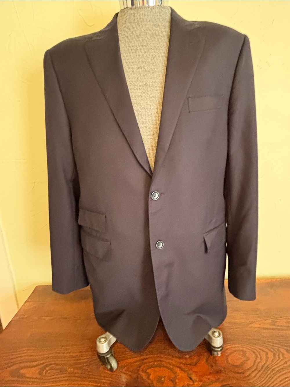 Sergio Valentino Navy Two-Button Blazer Made In Italy